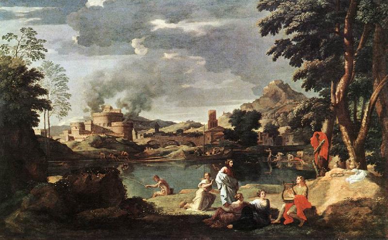 Landscape with Orpheus and Euridice, Nicolas Poussin